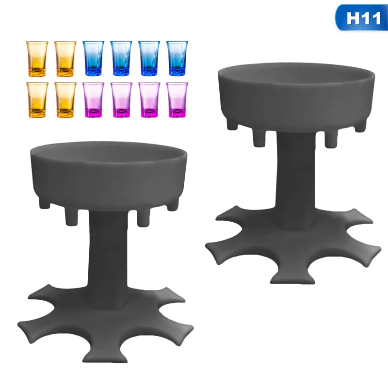 

6 Shot Glass Dispenser Holder Carrier Caddy Liquor Dispenser Party Beverage Drinking Games Bar Cocktail Wine Quick Filling Tools