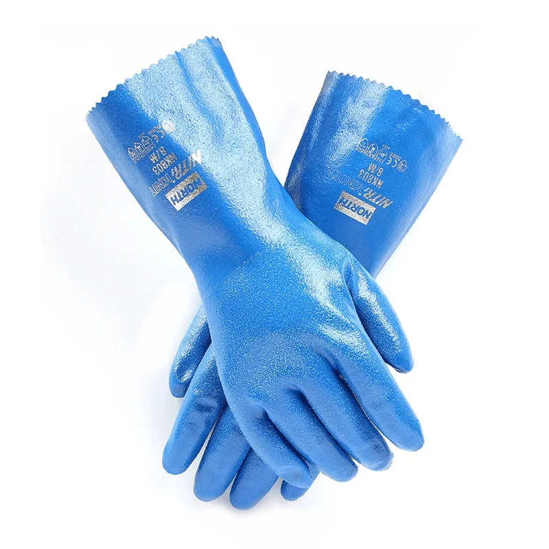 Нитриловые Перчатки Промышленные безопасные маслостойкие и щелочестойкие промышленные эксперименты утолщение большого размера Нескользящие защитные перчатки