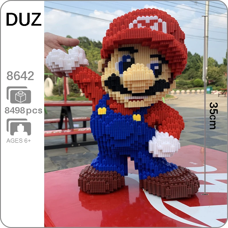 DUZ 8642 игра Супер Марио большая красная фигурка 3D модель 8498 шт DIY Мини строительные блоки кирпичи игрушки для детей 35 см высотой без коробки