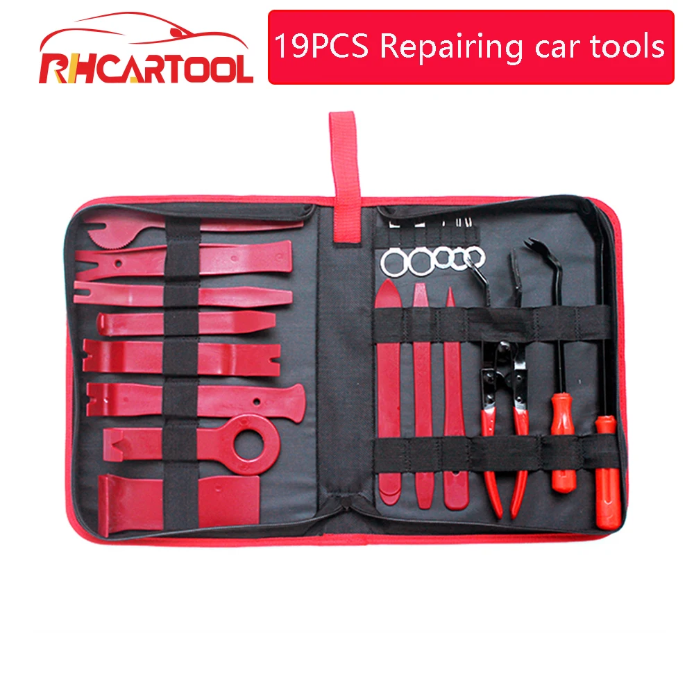 

19Pcs OBD2 Car Audio Maintenance Kit Auto Trim Stereo Dent Repair Panel Remover Pry Car Dash Radio Door Trim Panel Clip Tools