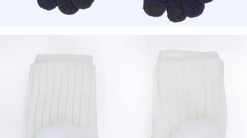 Pom-pom женские зимние перчатки с сенсорным экраном, полный палец, половина пальца, двойного назначения, вязаные перчатки, двойные съемные длинные перчатки для женщин