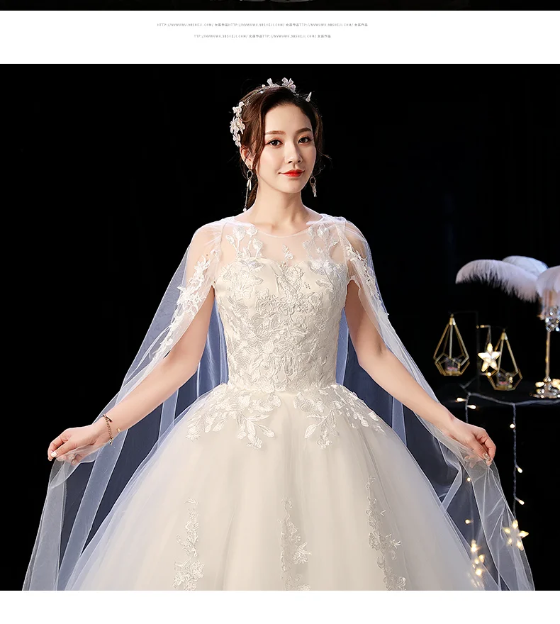 LAMYA Elelgant Court Train Lace Wedding Dress New Princess Vintage Bride Dress Plus Szie Vestidos De Casamento Do Trem Da Corte tea length wedding dress