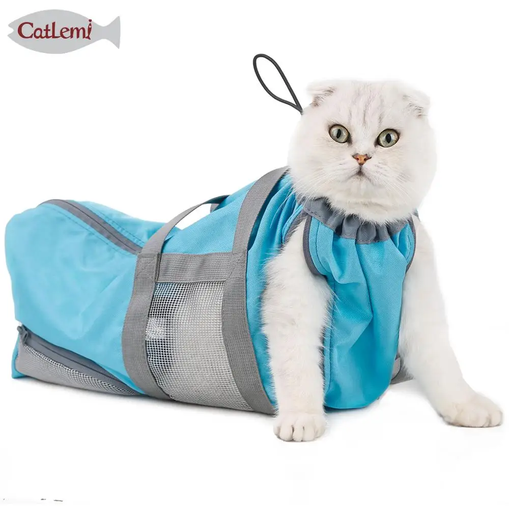 Cat Grooming Bag Mesh Restraint Bag Cats Nail Clipping Cleaning No Scratching for Claw Nail Trimming Pet Hospital Medical Check Cat Grooming Bag Mesh Restraint Bag Cats Nail Clipping Cleaning No Scratching for Claw Nail Trimming Pet Hospital Medical Check