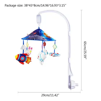

Baby Crib Mobile Holder Rattles 0-12 Months Music Rotating Bed Bell Infants Toys GXMB