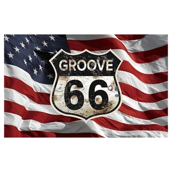 

Free Shipping xvggdg flag 3x5ft custom flag car route us 66 mustang banner car glag