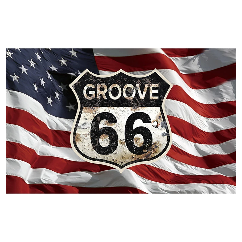 Бесплатная доставка xvggdg флаг 3x5ft пользовательский автомобильный route us 66 mustang