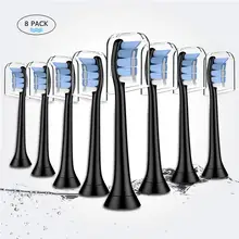 8 шт Съемные насадки для зубной щетки Philips Sonicare ProResults HX6013/66 HX6530 HX9340 HX6930 HX6950 HX6710 HX9140-black