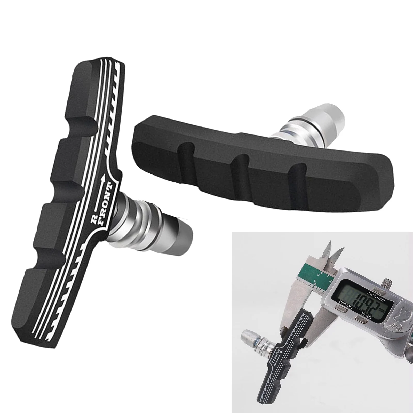 Bike V Brake Pads with Hex Nuts and Spacers for Most Bikes, V Bicycle Brake Blocks Set - 70 mm