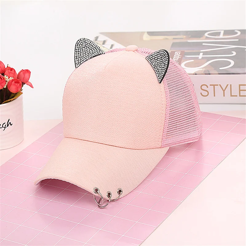 New High-Quality Fashion Butterfly Print Baby Cotton Baseball Cap With Brick Mosaic Ladies Beautiful Girl Hip-hop Mesh Hats