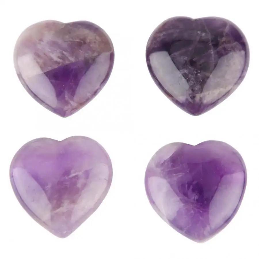 4 Pcs Natural Crystal Healing Stone Love Heart-shape Fluorite Gemstone Home Decor Crystals New