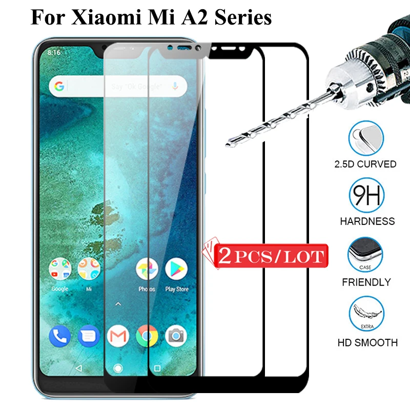 2 шт. стекло для Xiaomi mi A2 облегченное закаленное xiomi xaomi A2Lite Glas Защитная пленка