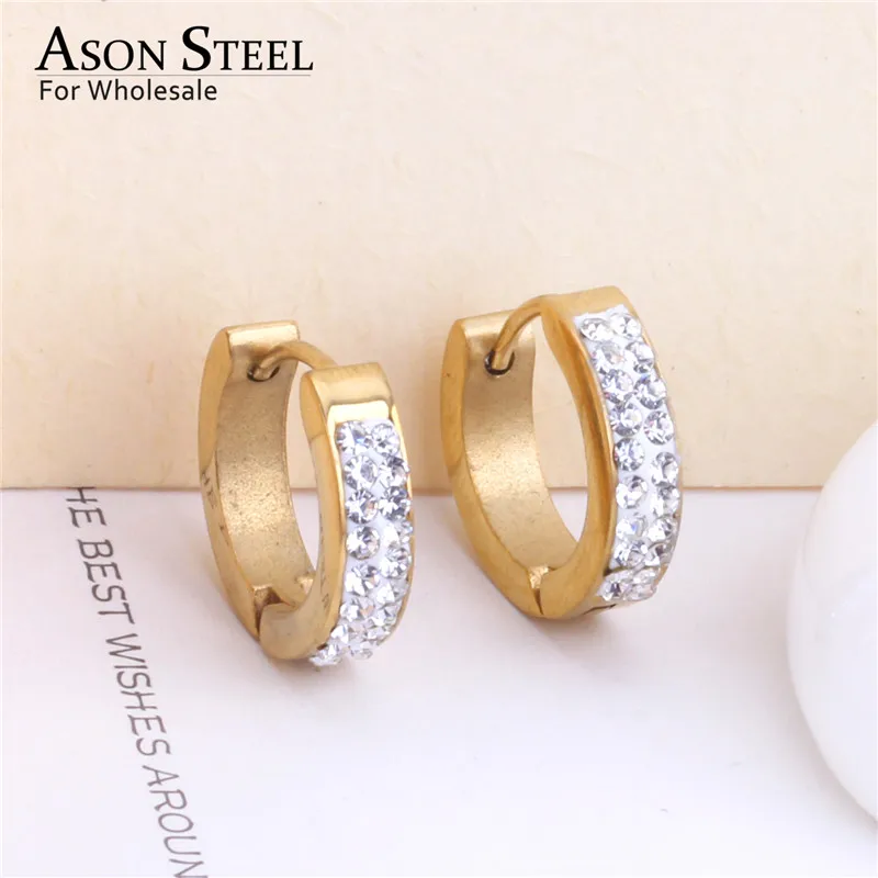 ASON, сталь, золото, белая глина, AAA CZ, корейские ювелирные серьги, массивные серьги-кольца для женщин, серебряные серьги из нержавеющей стали, набор