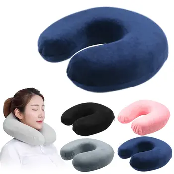 

U-Shape Travel Pillow for Airplane Inflatable Neck Pillow Travel Accessories 4Colors Comfortable Pillows for Sleep Home Textile