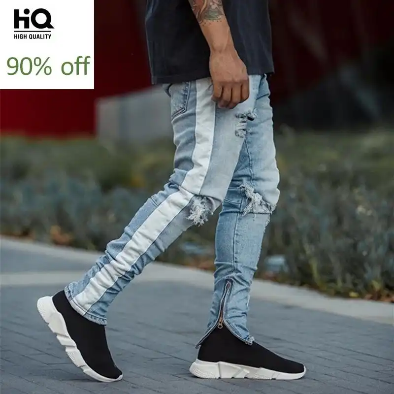 fake ripped jeans mens