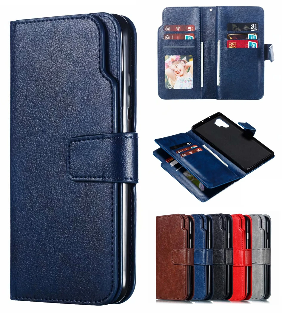 Многофункциональный чехол бумажник с откидной крышкой для Samsung Galaxy S7 Edge S8 S9 Plus S10