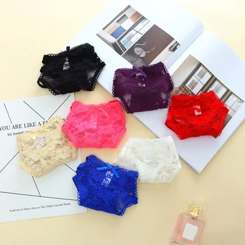

Sexy Briefs Female Underwear Ladies Lingerie 2019 New Lace Perspective Low Waist Panties For Women