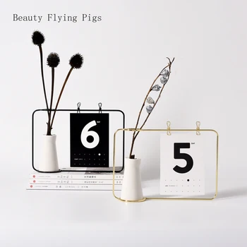 

New wrought iron photo frame plant ceramic vase flower pot metal desktop dried flower storage decoration home bonsai ornaments