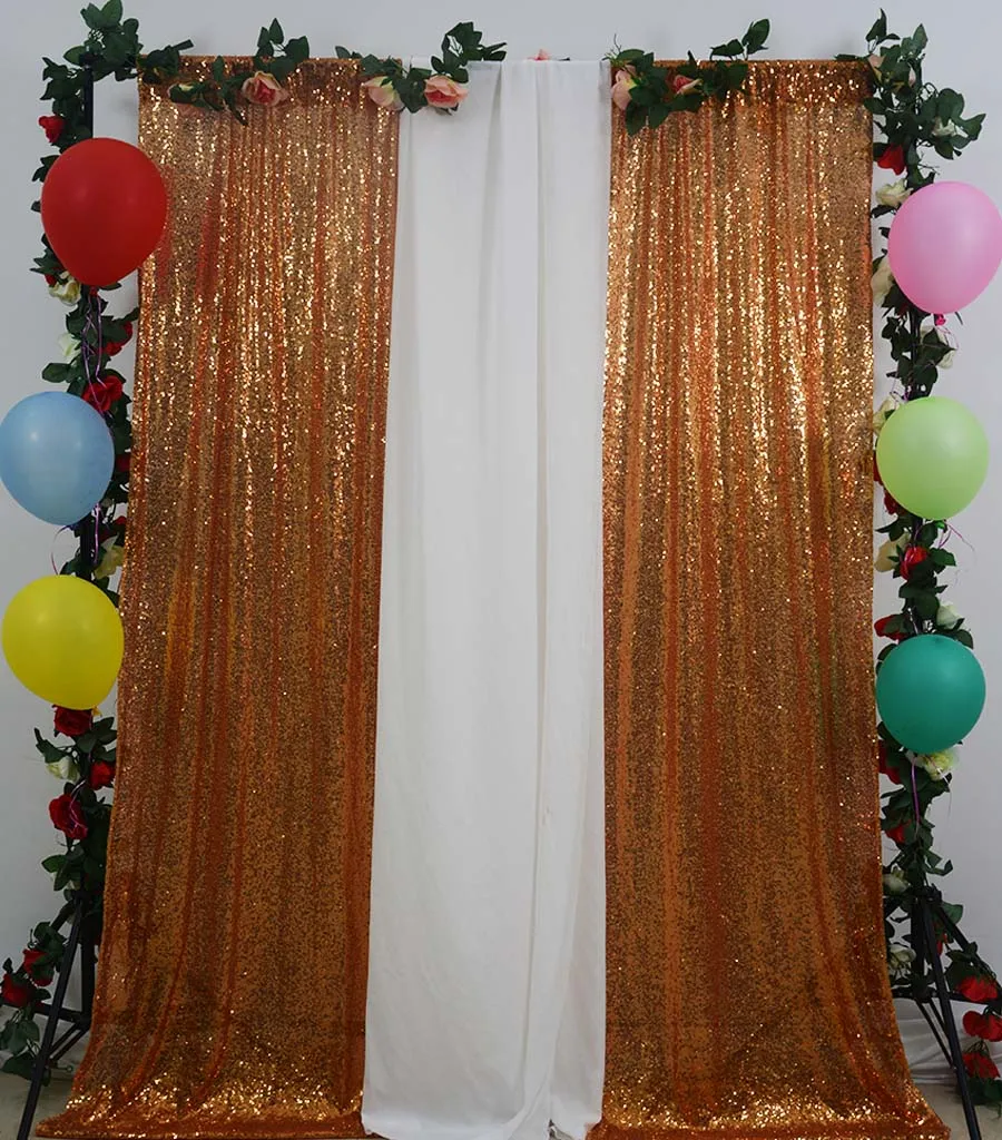 Deep Gold Wedding Stage Background White 24x36 Inch Sequin Backdrop Curtain Sequin Decorations For Wedding-M1005 - Цвет: Deep Gold