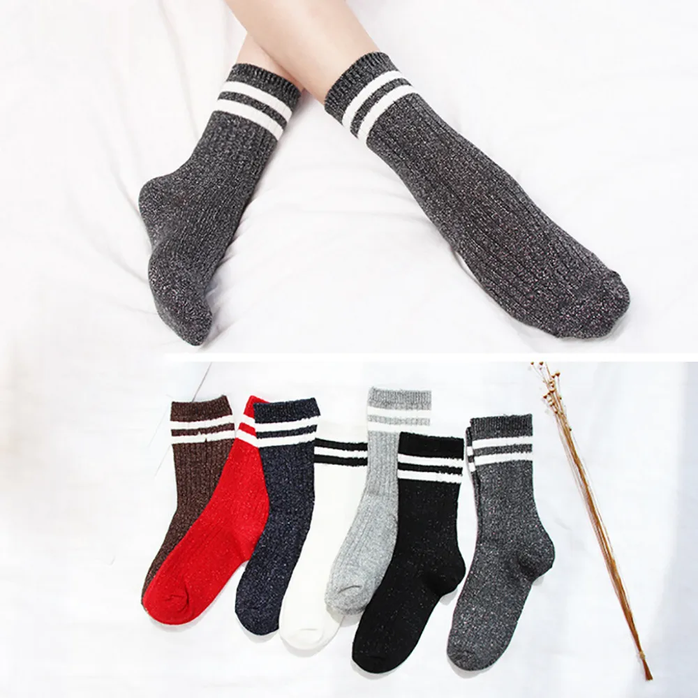 

Women Socks Autumn Winter Thickening Trend Warm Socks Gold And Silver Thread skarpetki носки мужские