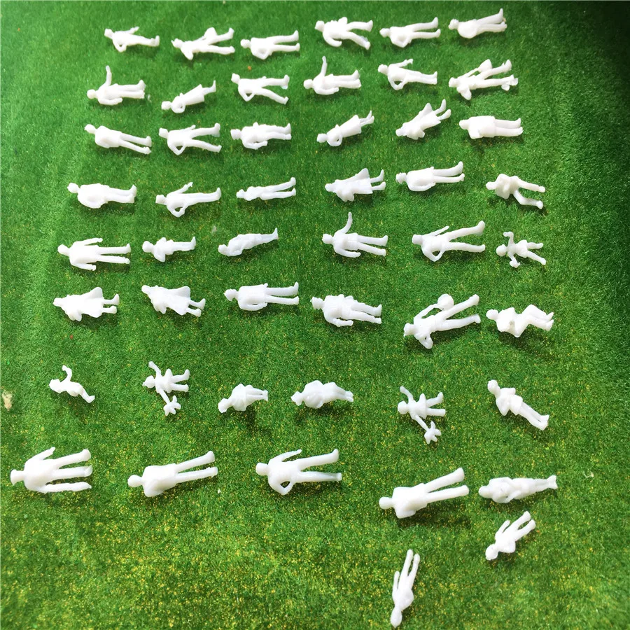 300pcs 1:100/150/200 Mixed Miniature White Architectural Model Human Scale HO Resin Plastic Peoples 4