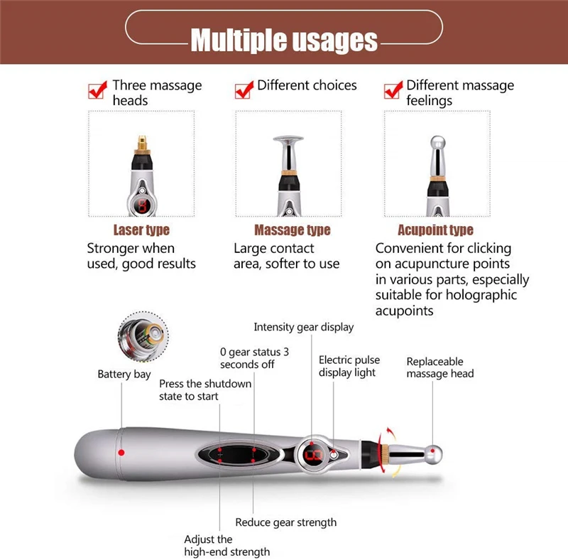 Электронный акупунктурный карандаш электрическая энергия меридианов точечный массаж ручка Облегчение Боли Лазерные Терапевтические инструменты