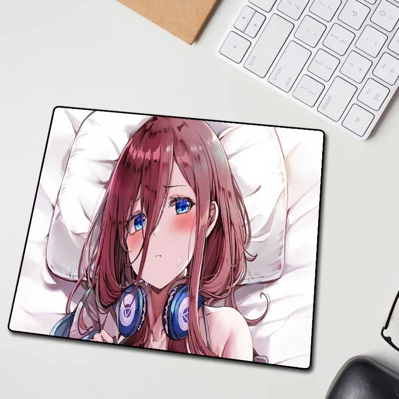 XGZ Comic Shy Girl Bare Large Gaming Mouse Pad Black Lock Edge Computer Table Mat Speed Rubber Non-