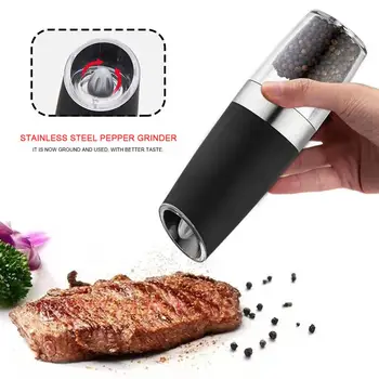 

Electric Salt and Pepper Grinder Stainless Steel Auto Pepper and Salt Mill Perfect for Different Cooked Food
