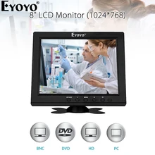 Eyoyo EM08B 8 дюймов маленький мини Компьютер ТВ монитор TFT lcd экран 1024x768 Монитор с BNC VGA HDMI для ПК CC tv камера безопасности