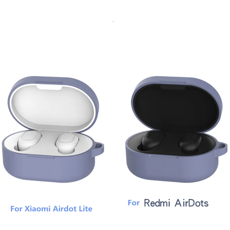 100pcs/lot Silicone Anti-dust Shockproof Earphones Protective Case for Xiaomi AirDots Lite For Redmi AirDots Earphones Portable