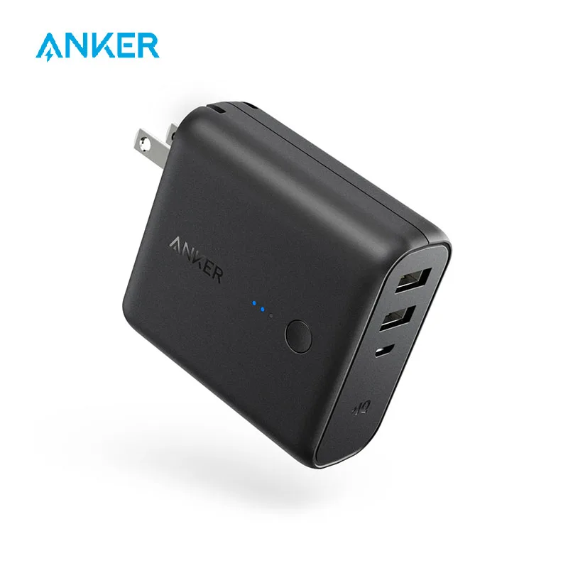 

Anker PowerCore Fusion 5000, Portable Charger 5000mAh 2-in-1 with Dual USB Wall Charger, Foldable AC Plug and PowerIQ