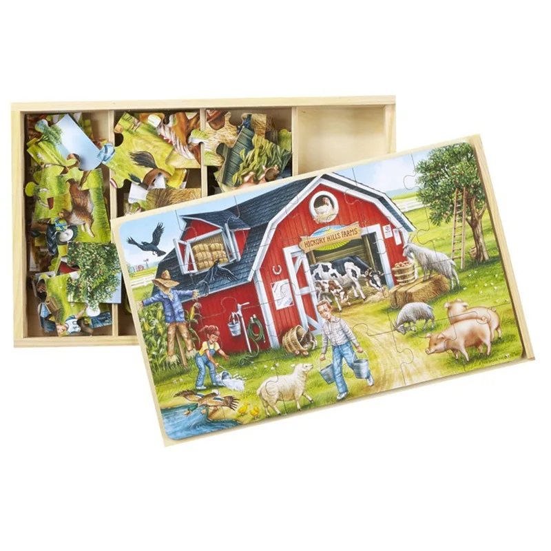 

Shure Boxed Extra-value Jigsaw Puzzle Train Farm Dinosaur Traffic Fire Truck Oceans Children'S Educational Early Childhood Toy