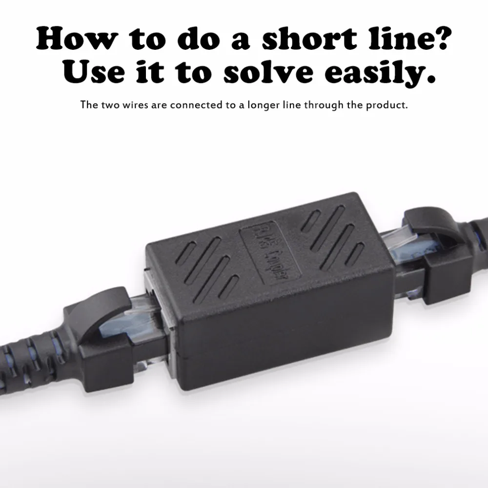 OXA Black Female to Female Network LAN Connector Adapter Coupler Extender RJ45 Ethernet Cable Join Extension Converter Coupler