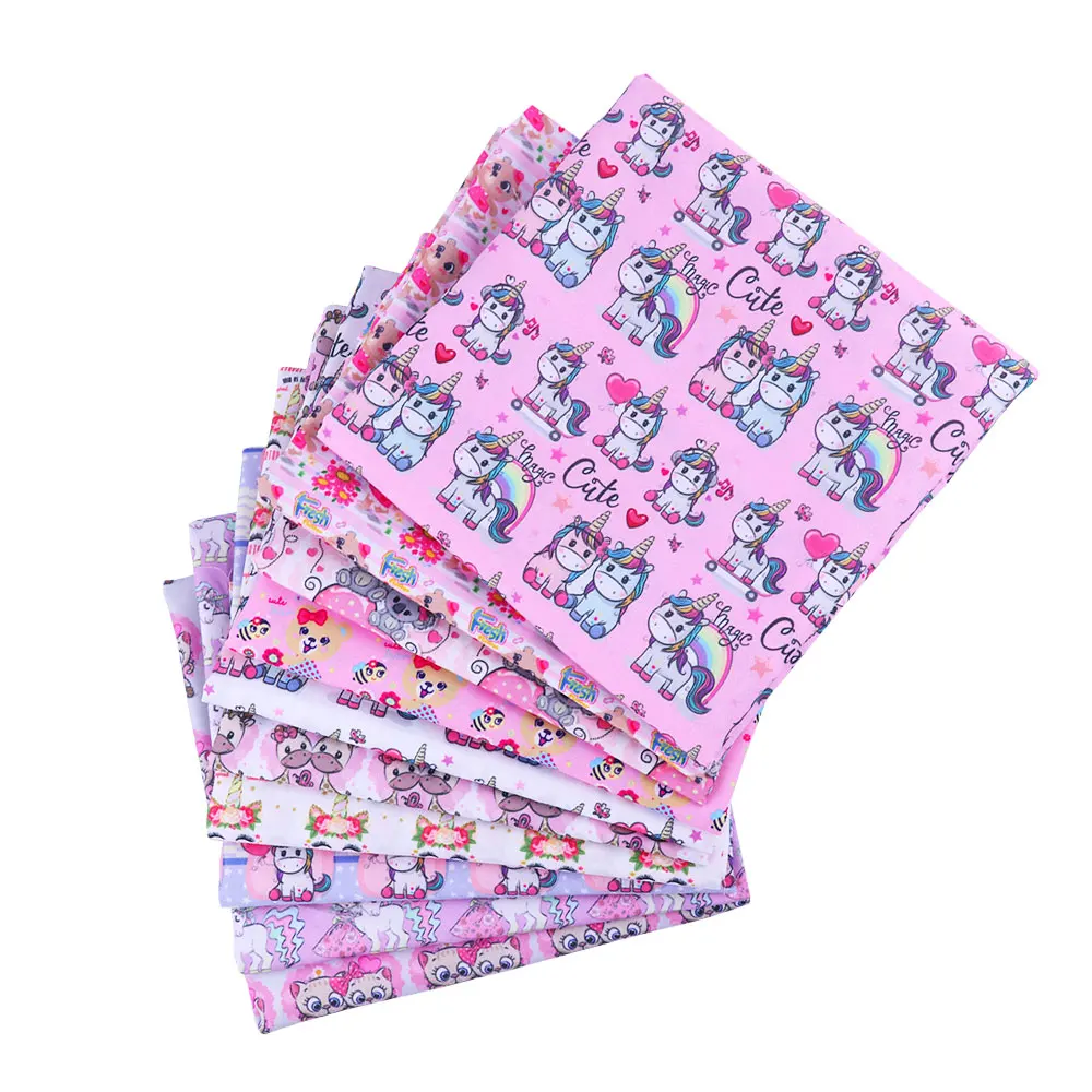 50*145 см Единорог узор из хлопка и полиэстера ткань DIY ткани постельные