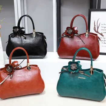 

2020 New Style Women's Fashion Handbag Women's Oily Leather Handbag