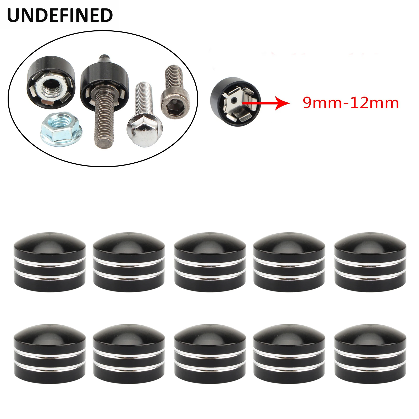 Chrome Motorcycle Head Bolt Cover Screws Topper Caps - CNC Design