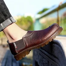 Новая мужская кожаная обувь дышащая мужская спортивная обувь для ходьбы Удобная парадная деловая Нескользящая Рабочая обувь для вождения