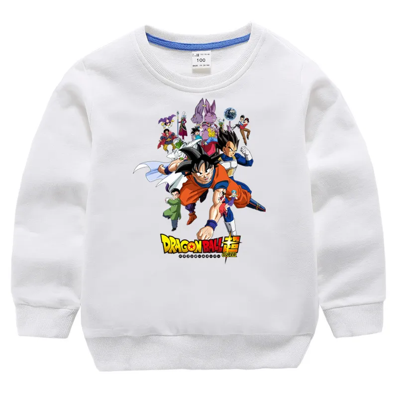 Детские хлопковые толстовки с капюшоном с принтом «Dragon Ball Z super son goku», хлопковый пуловер для девочек, топы для маленьких мальчиков, осенняя одежда
