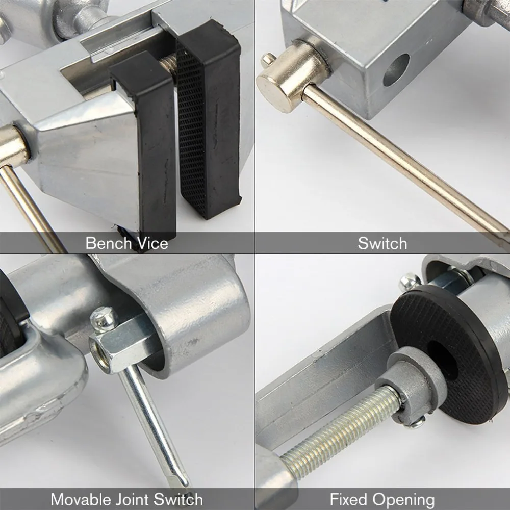 2 в 1, настольные тиски, тиски, алюминиевый сплав, вращающийся на 360 градусов, универсальные тиски, точные мини тиски, зажим, Alloet