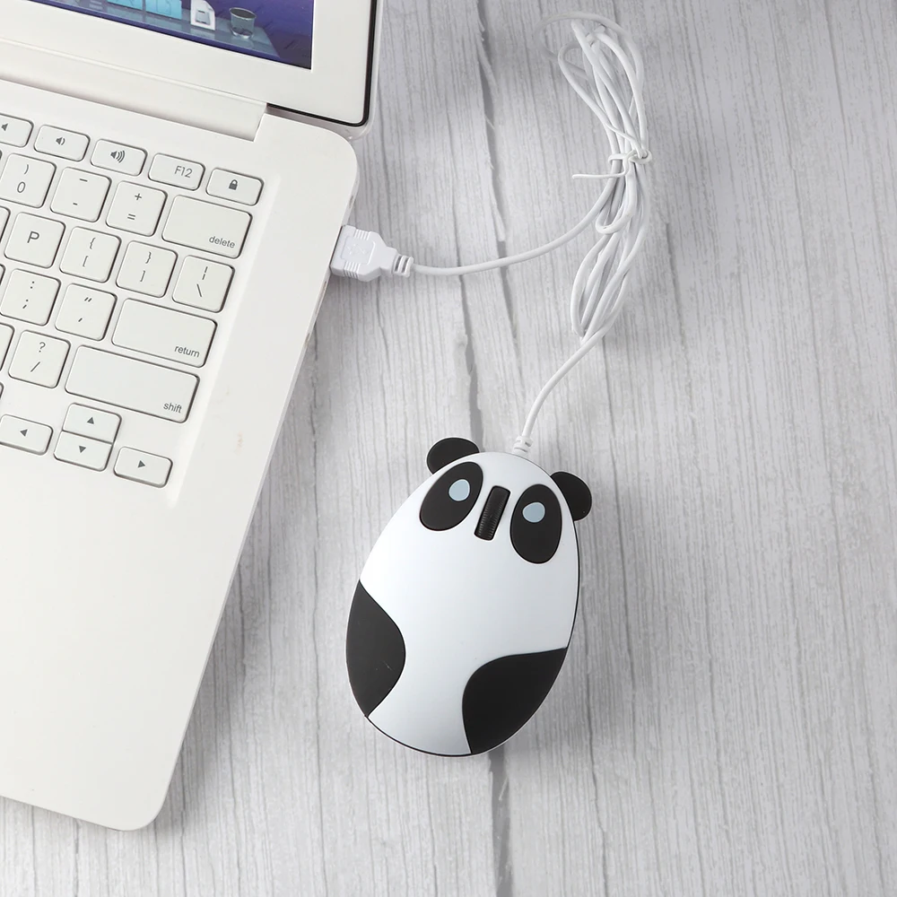 Проводная мини мышь CHYI с изображением аниме панды оптическая USB эргономичная 1600