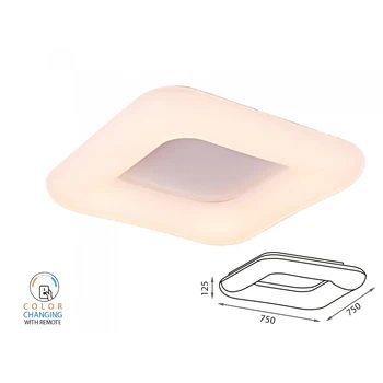 

V-TAC LP3973 Led ceiling lamp modern ceiling square 750 X750mm 80W dimmable CCT remote control 3 In 1 SKU-3973