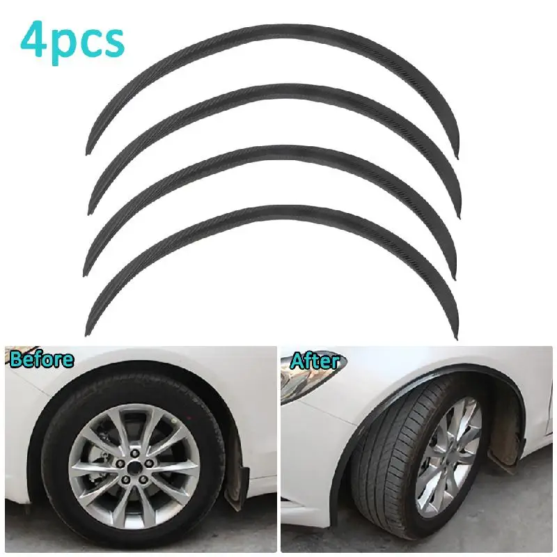 4pcs universal Car Carbon fiver soft rubber Wheel Eyebrow trims Round arc decorative strip fender 4pcs universal Car Carbon fiver soft rubber Wheel Eyebrow trims Round arc decorative strip fender