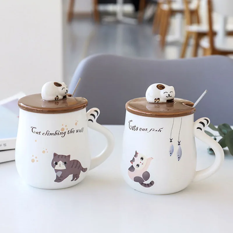Creative Cute Cartoon Animal Hot Mug 250ml Tea Cup Milk Coffee Cup Kitchen Fruit Juice Cat Ceramic Drinkware Gift Coffee Mug