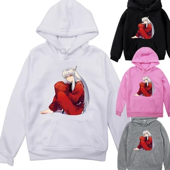 

Inuyasha Children Kawaii Hoodie Fashion Casual Boys Girls Cotton Hooded Velvet Sweatshirt Tops Pullover Hooded Sportswear Tops
