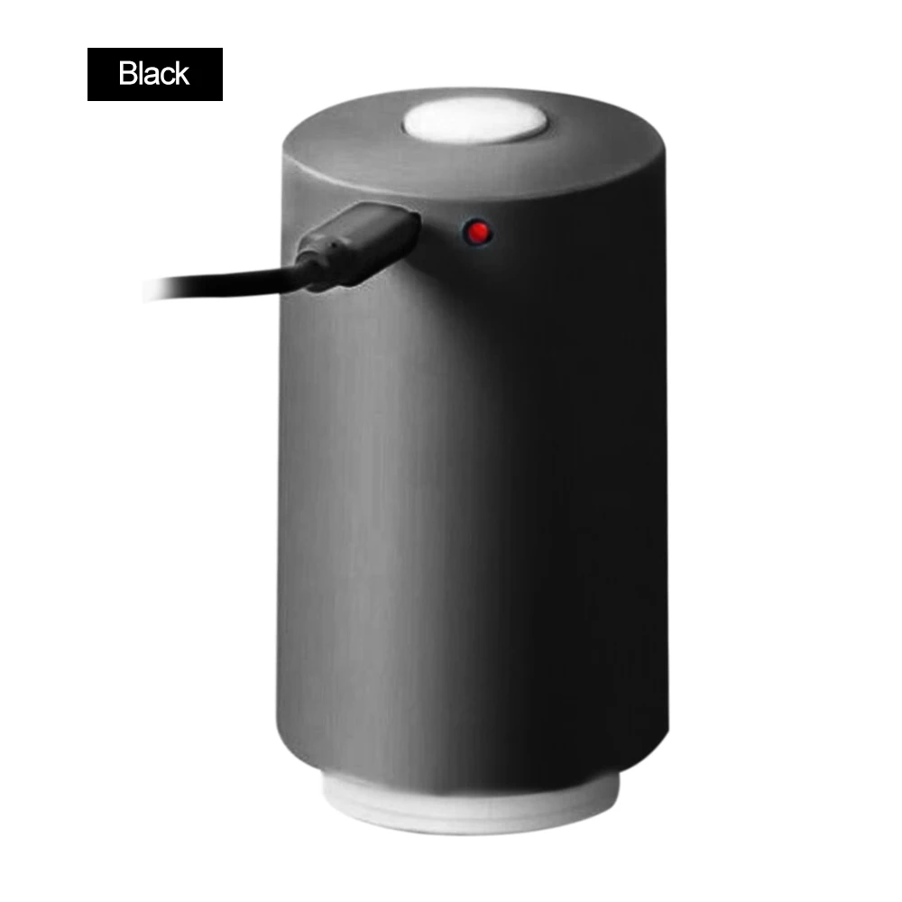 Портативный мини электрический воздушный насос с 5 сумками зарядка через usb бытовой автоматический компрессионный вакуумный насос для хранения домашней одежды - Цвет: Черный