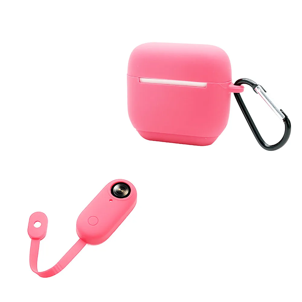 Silicone Shockproof Charging Case Cover& Protective Camera Case with Buckle for Insta 360 Go mini Action Camera Accessories - Цвет: rose red