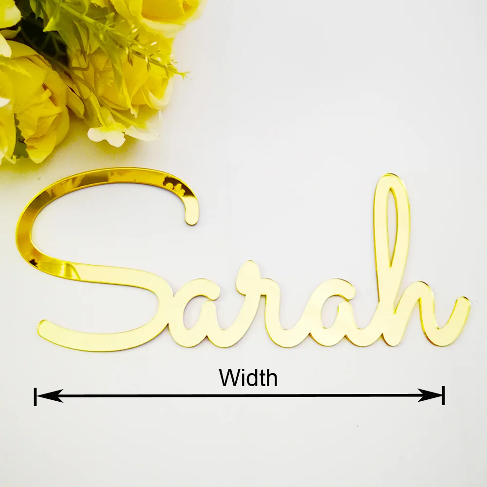 Custom Mirror Gold Acrylic Baby Name Sign Personalized Wedding Mirror Silver Name Sign Birthday Party Decor Baby Shower Backdrop (2)