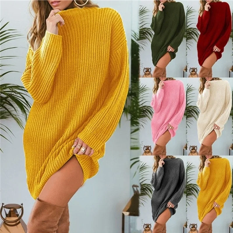 

ZOGAA 2019 Autumn Winter Women's Long Sweaters Loose Casual Sweater Female Warm Solid Pullovers Sweater Jumpers Outwear Coat