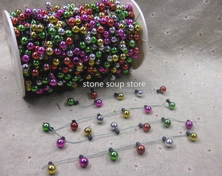 

2/50m Colorful Mini Plastic Light Bulb String NOT LIGHT Lamp Diy Christmas Tree Decoration Necklase Art Craft 5 Styles
