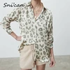 Snican Leopard Print Blouse Women Spring Long Sleeve Turn Down Collar Office Ladies Satin Shirts Blusas De Mujer Chemise Za 2022 ► Photo 2/6