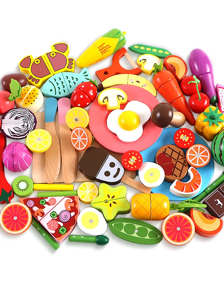 

Children Cut Infant Useful Product Toy Wooden Full Set Magnetic Baby Model Infant & Vegetable Toy Set Fruit